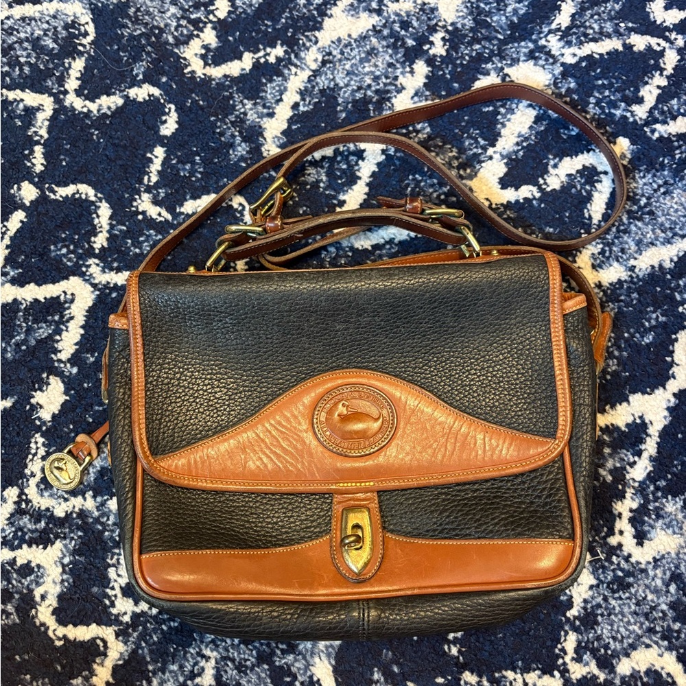 Vintage Dooney & Bourke Leather Messenger Bag
